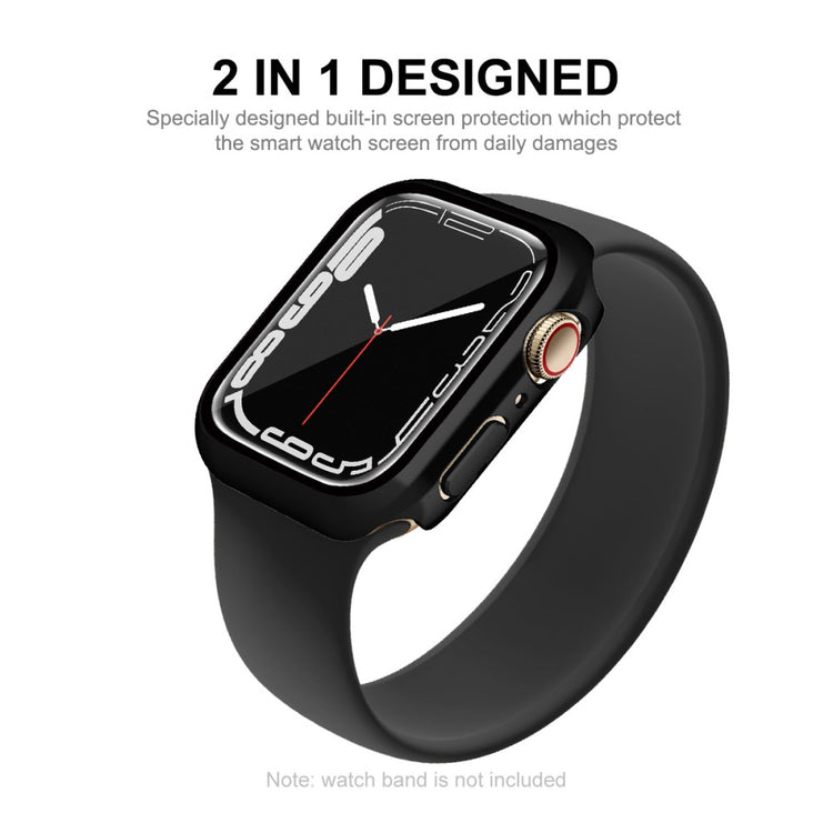 Rigtigt Fed Apple Watch Series 7 41mm Cover med Skærmbeskytter i Plastik og Hærdet Glas - Gennemsigtig#serie_1