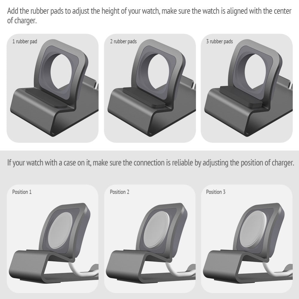 Apple Watch Series 7 45mm Metal Holder - Sølv#serie_1