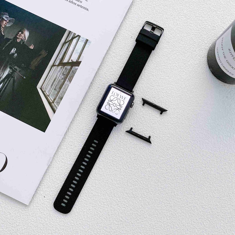 Helt vildt sejt Apple Watch Series 7 45mm Silikone Rem - Sort#serie_1