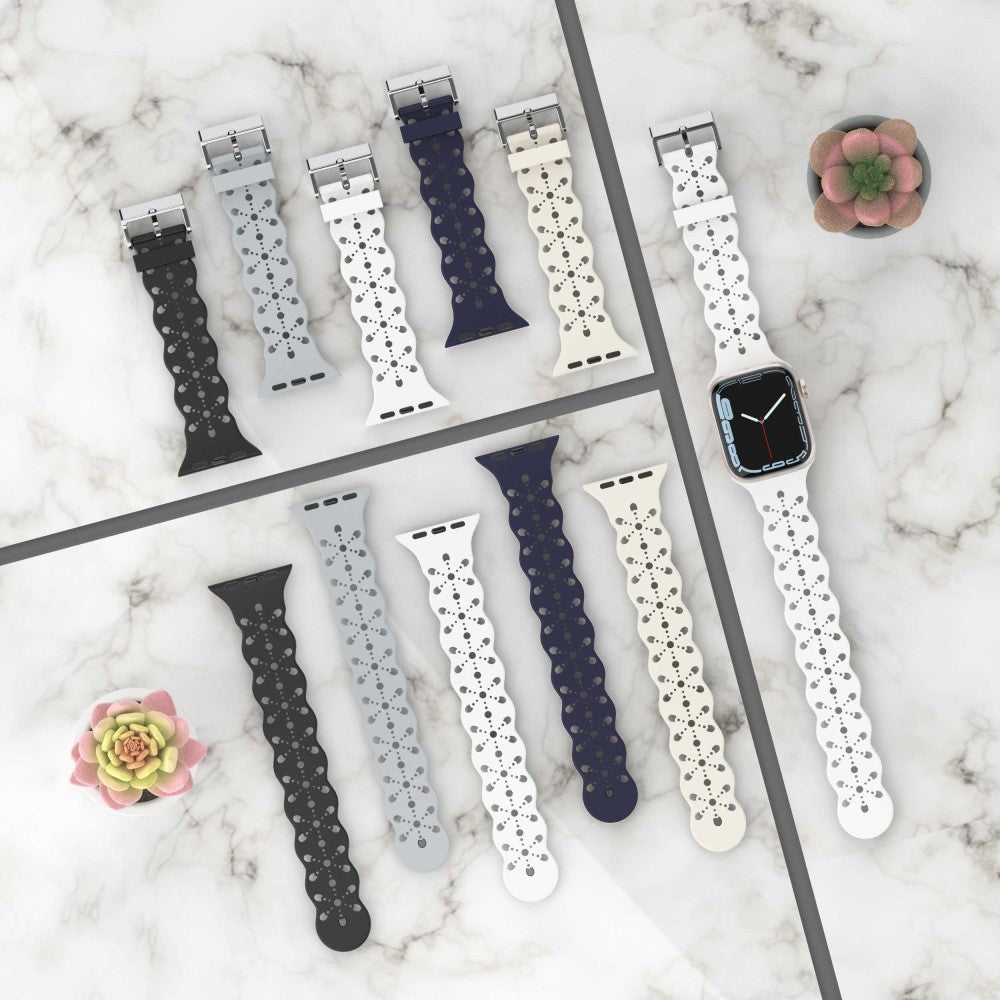 Vildt fed Apple Watch Series 7 45mm Silikone Urrem - Lilla#serie_10