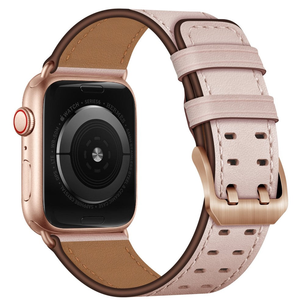 Mega nydelig Apple Watch Series 7 45mm Ægte læder Rem - Pink#serie_4