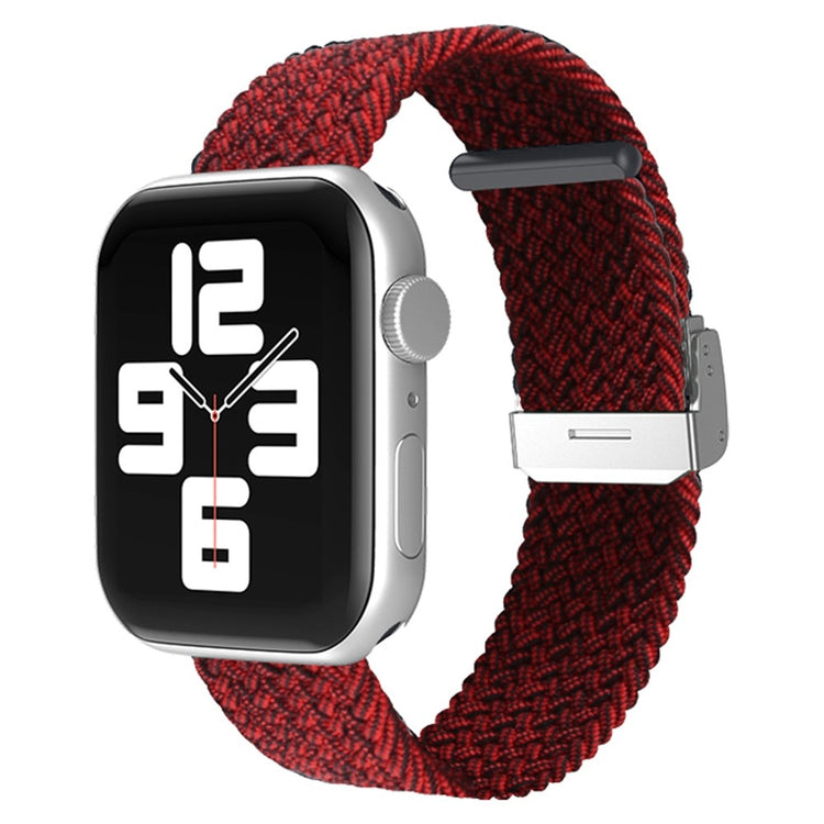 Rigtigt hårdfør Apple Watch Series 7 45mm Stof Urrem - Rød#serie_8
