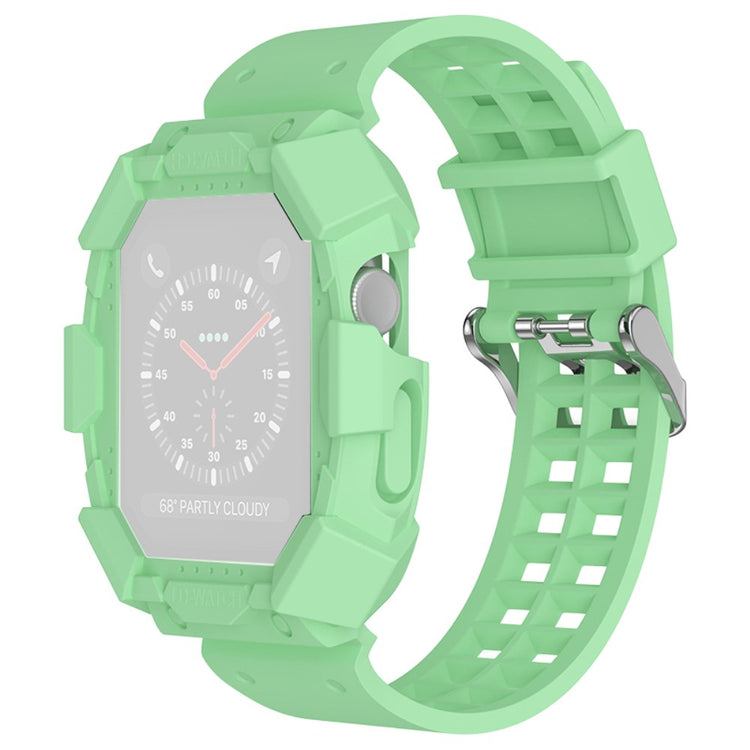 Super kønt Apple Watch Series 7 45mm Silikone Rem - Grøn#serie_5