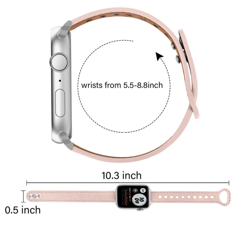 Fint Universal Apple Ægte læder Urrem - Pink#serie_4