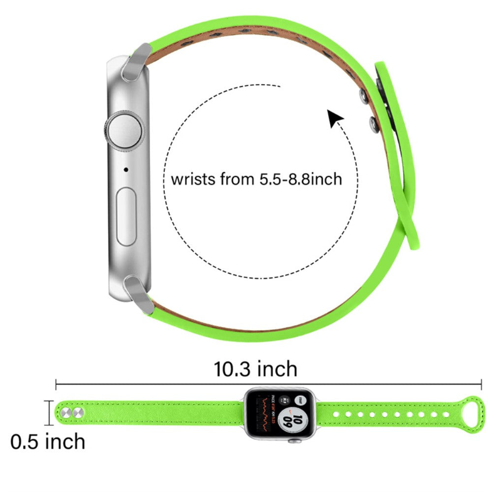Fint Universal Apple Ægte læder Urrem - Grøn#serie_9