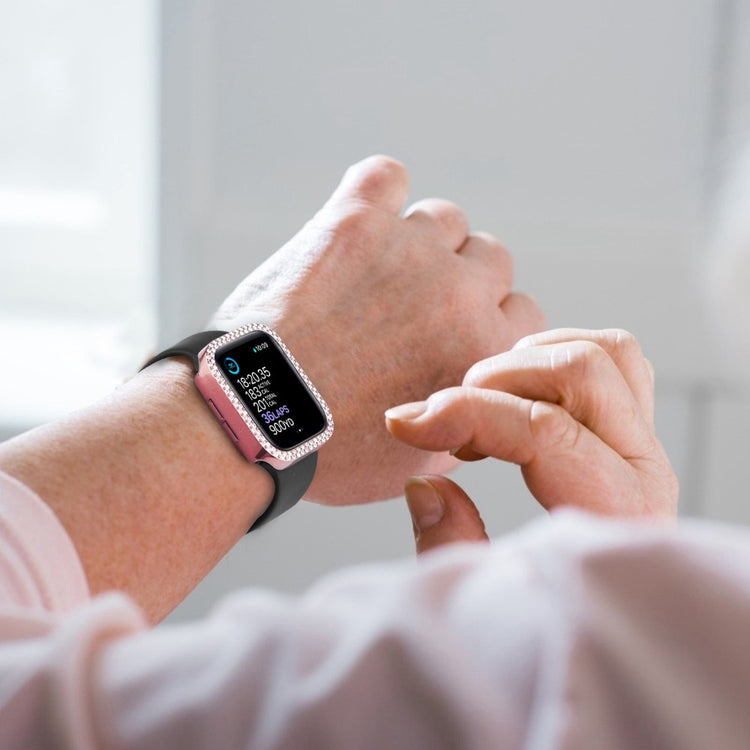 Godt Apple Watch Ultra Cover med Skærmbeskytter i Plastik og Hærdet Glas - Pink#serie_5