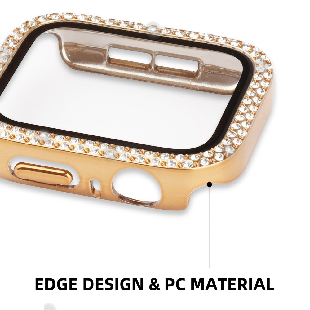 Godt Apple Watch Ultra Cover med Skærmbeskytter i Plastik og Hærdet Glas - Guld#serie_7