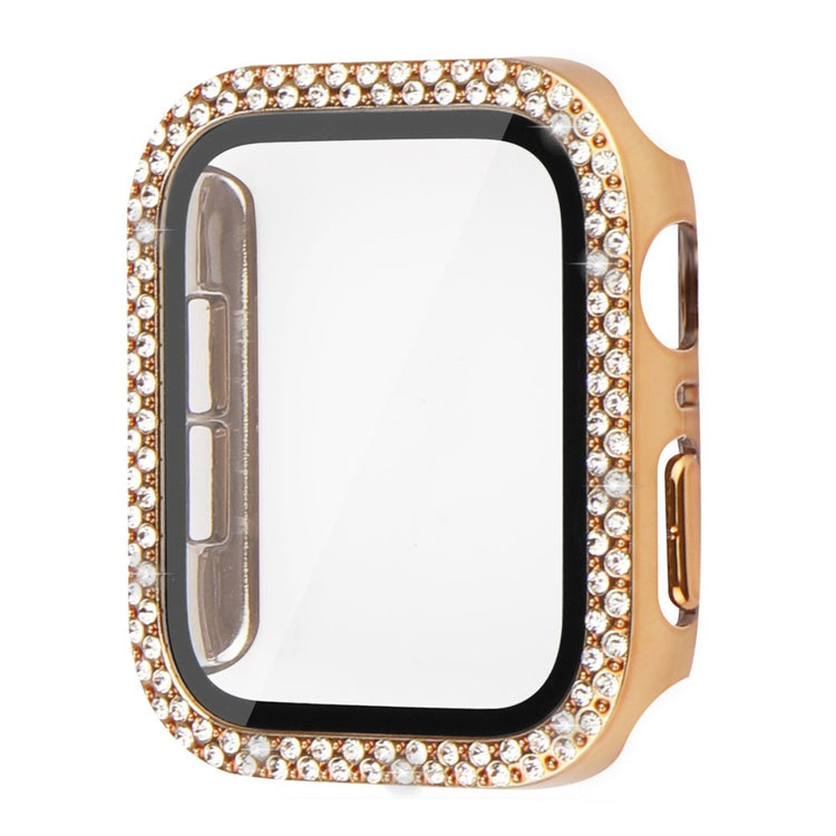 Godt Apple Watch Ultra Cover med Skærmbeskytter i Plastik og Hærdet Glas - Guld#serie_7