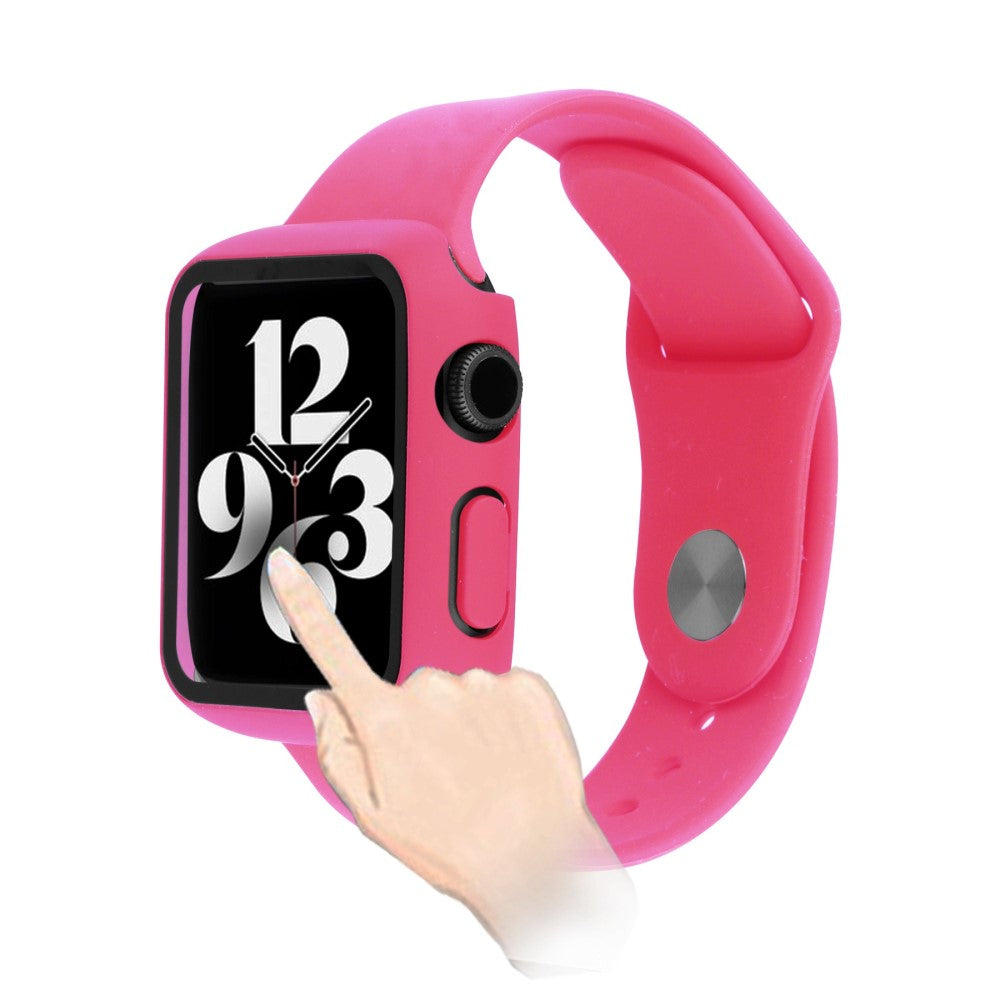 Vildt Fed Apple Watch Ultra Cover med Skærmbeskytter i Plastik og Hærdet Glas - Pink#serie_15