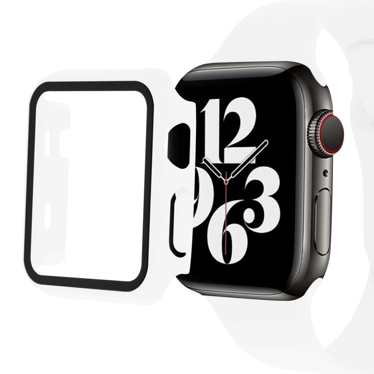 Vildt Fed Apple Watch Ultra Cover med Skærmbeskytter i Plastik og Hærdet Glas - Hvid#serie_9