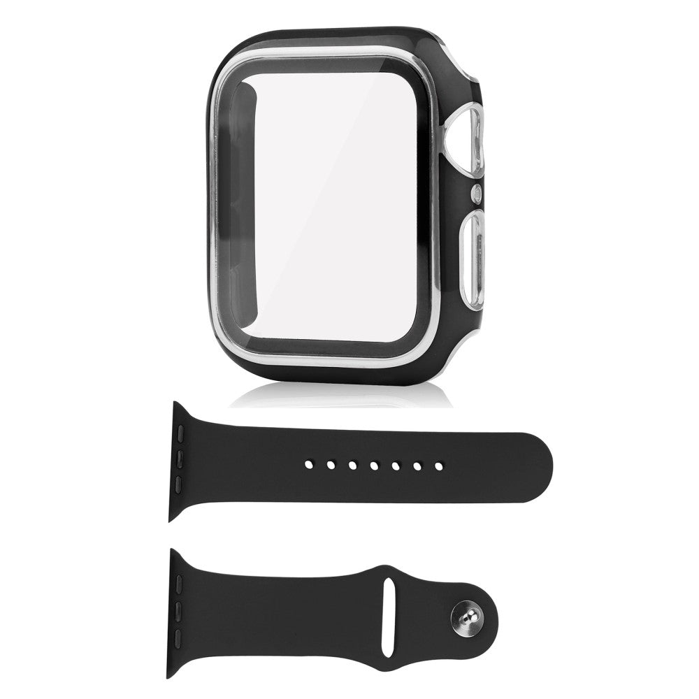 Apple Watch Ultra Plastik Cover med Cover og Hærdet Glas - Sort#serie_1