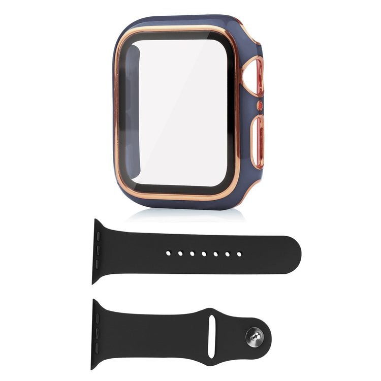 Apple Watch Ultra Plastik Cover med Cover og Hærdet Glas - Blå#serie_2