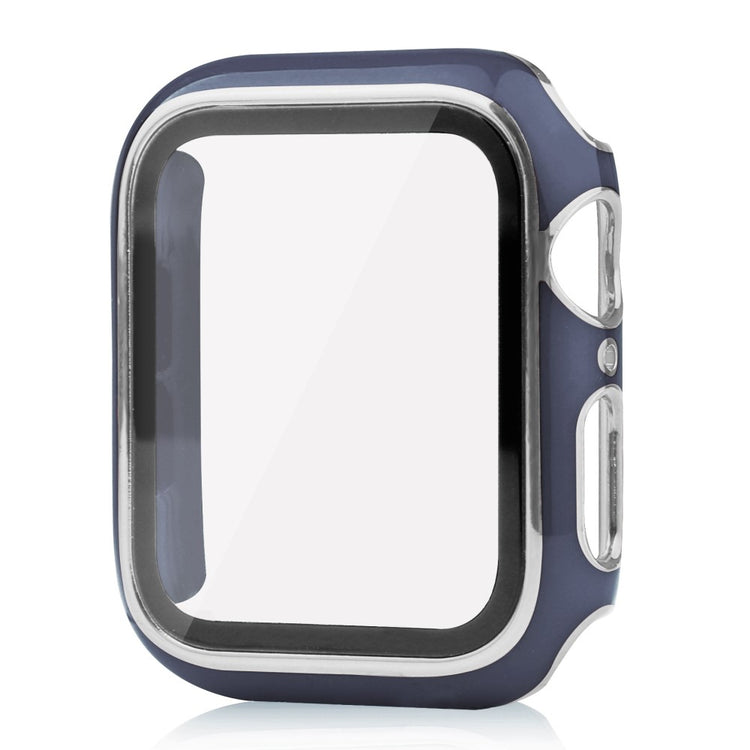 Mega Fint Apple Watch Series 8 (41mm) / Apple Watch Series 7 41mm Cover med Skærmbeskytter i Plastik og Hærdet Glas - Blå#serie_10