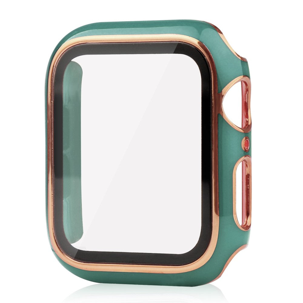 Mega Fint Apple Watch Series 8 (41mm) / Apple Watch Series 7 41mm Cover med Skærmbeskytter i Plastik og Hærdet Glas - Grøn#serie_12