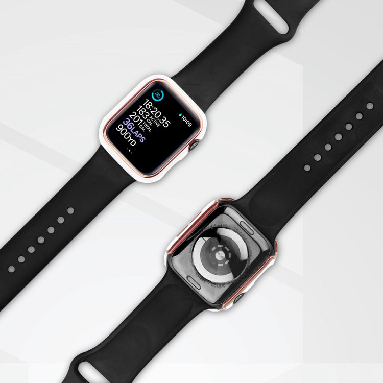 Mega Fint Apple Watch Series 8 (41mm) / Apple Watch Series 7 41mm Cover med Skærmbeskytter i Plastik og Hærdet Glas - Hvid#serie_4