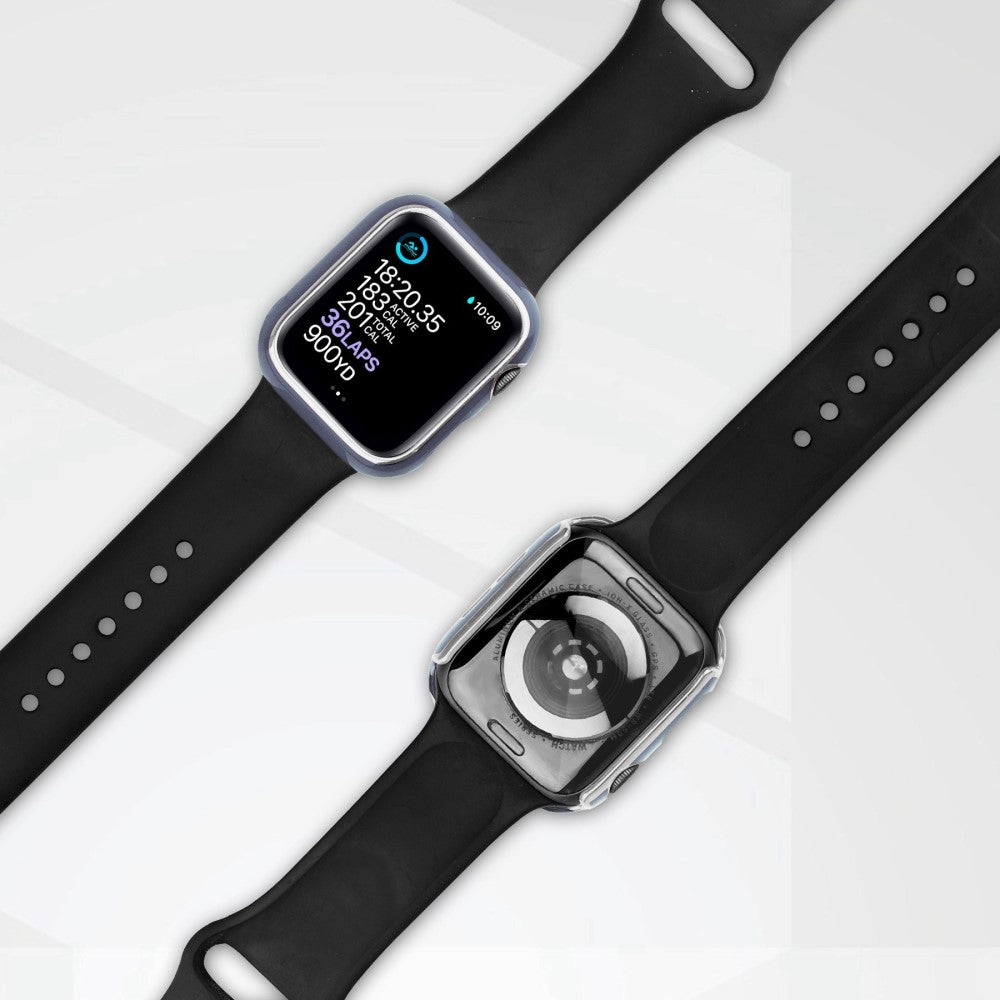 Apple Watch Series 8 (41mm) / Apple Watch Series 7 41mm Plastik Cover med Cover og Hærdet Glas - Blå#serie_10