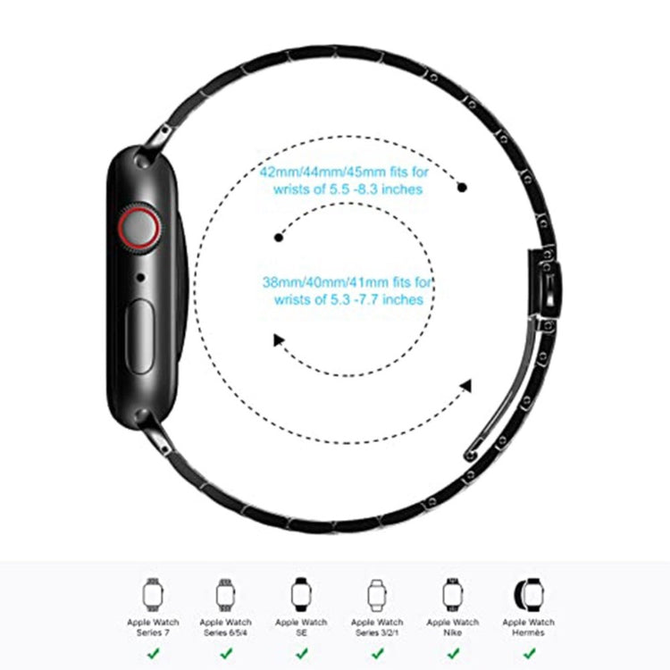 Rigtigt kønt Universal Apple Metal Urrem - Sort#serie_1