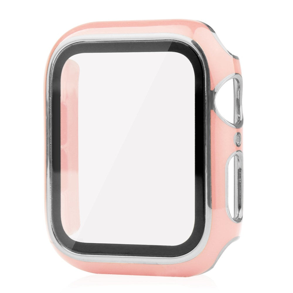 Apple Watch Series 8 (45mm) / Apple Watch Series 7 45mm Plastik Cover med Cover og Hærdet Glas - Pink#serie_6