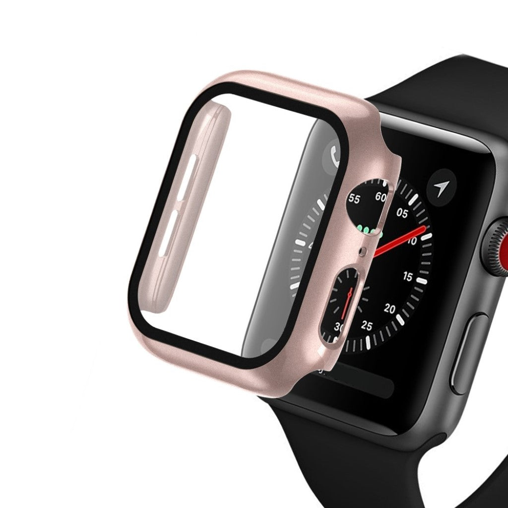 Alle Tiders Apple Watch Series 1-3 42mm Cover med Skærmbeskytter i Hærdet Glas - Pink#serie_5