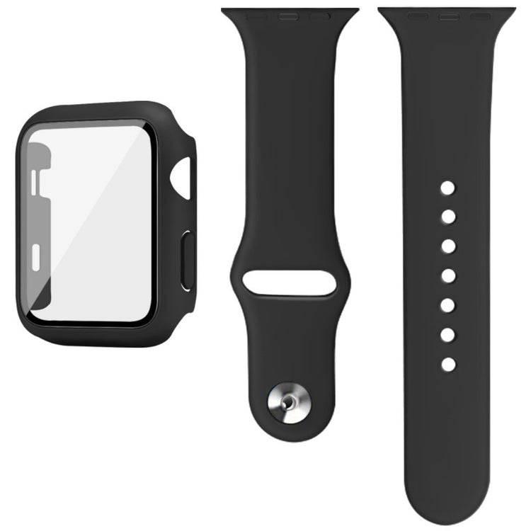 Apple Watch Series 1-3 42mm Silikone Cover med Rem - Gennemsigtig#serie_1