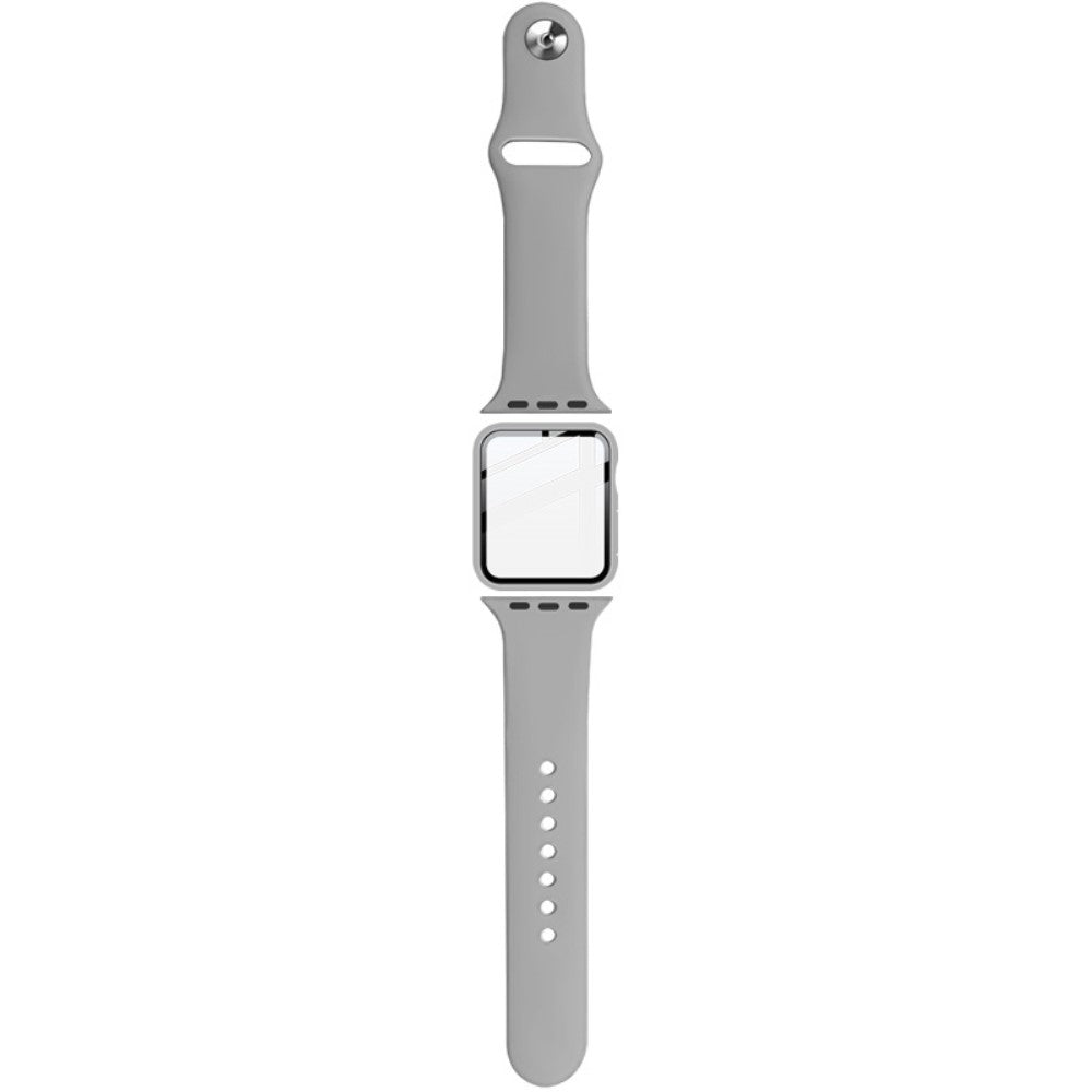 Apple Watch Series 1-3 42mm Silikone Cover med Rem - Sølv#serie_4