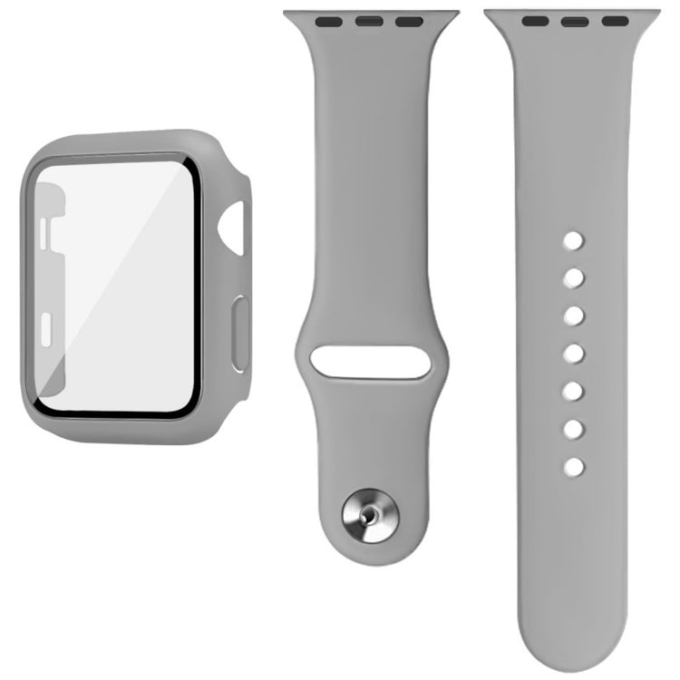 Apple Watch Series 1-3 42mm Silikone Cover med Rem - Sølv#serie_4