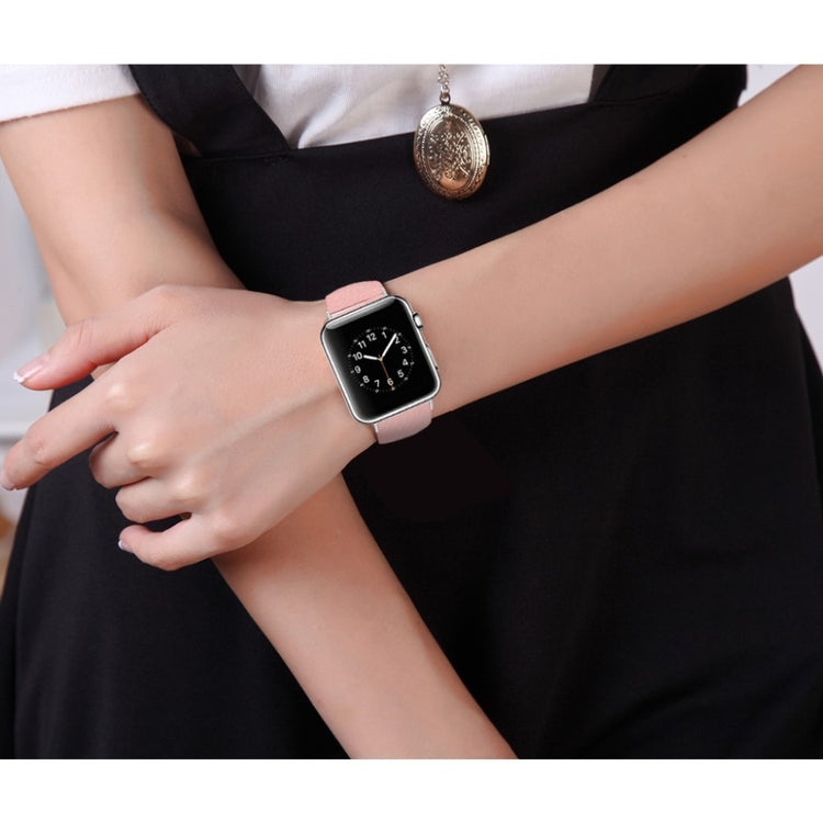 Skøn Apple Watch Series 1-3 38mm Ægte læder Rem - Pink#serie_4