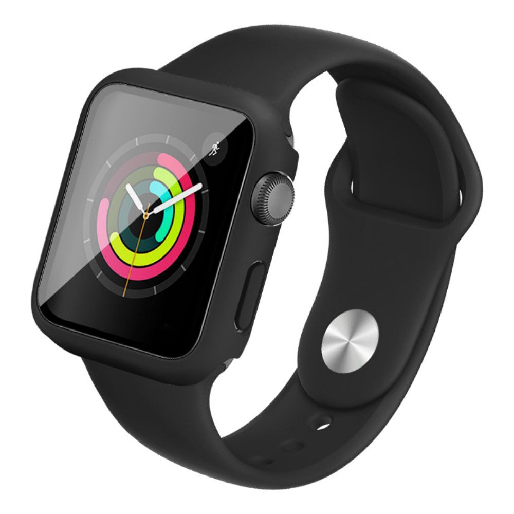 Apple Watch Series 1-3 38mm Silikone Cover med Rem og Hærdet Glas - Gennemsigtig#serie_1