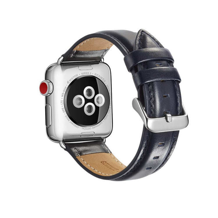 Rigtigt fed Apple Watch Series 4 40mm Ægte læder Rem - Blå#serie_3