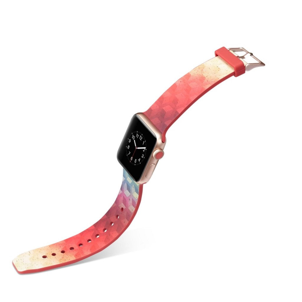 Meget slidstærk Apple Watch Series 4 40mm Silikone Rem - Flerfarvet#serie_12