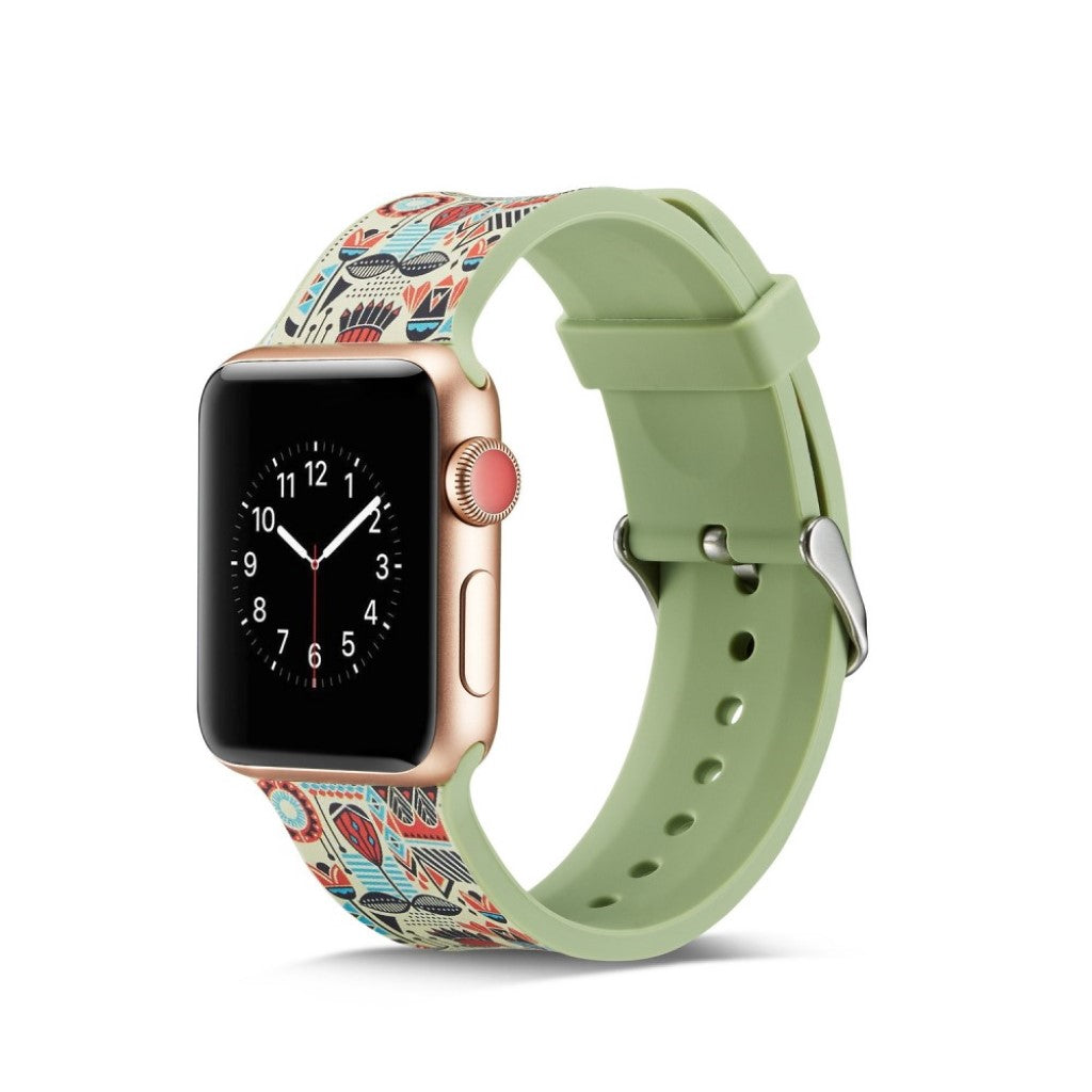 Meget slidstærk Apple Watch Series 4 40mm Silikone Rem - Flerfarvet#serie_7