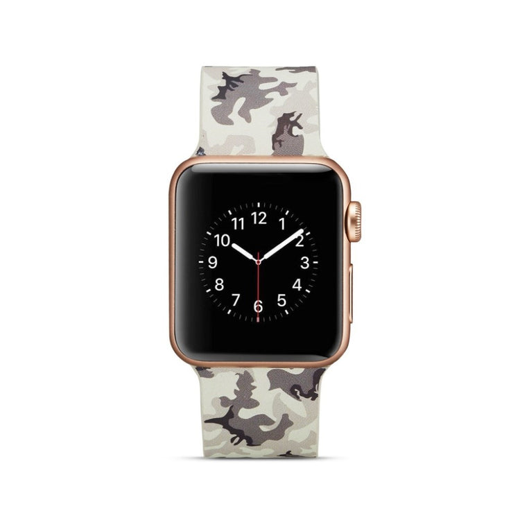 Meget slidstærk Apple Watch Series 4 40mm Silikone Rem - Sølv#serie_8