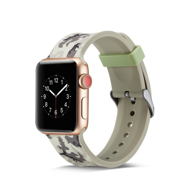 Meget slidstærk Apple Watch Series 4 40mm Silikone Rem - Sølv#serie_8