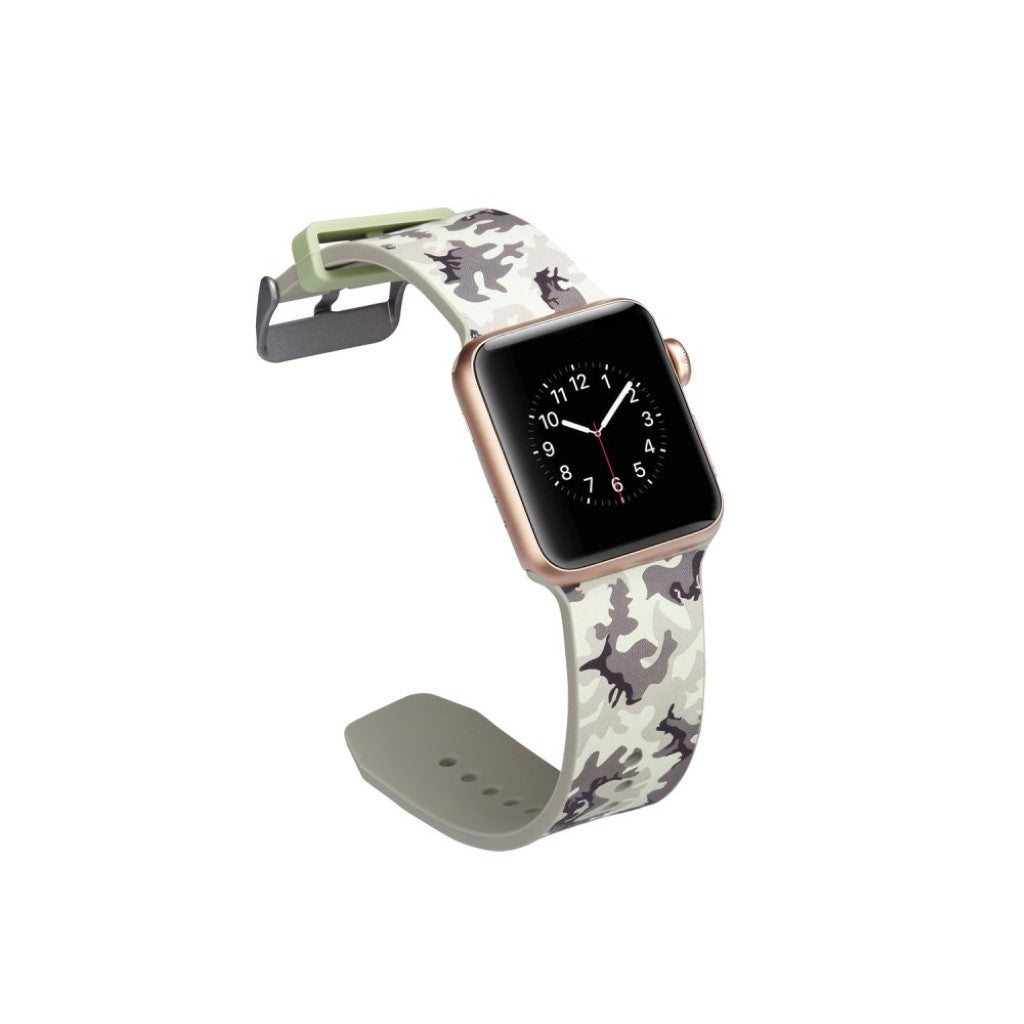 Meget slidstærk Apple Watch Series 4 40mm Silikone Rem - Sølv#serie_8