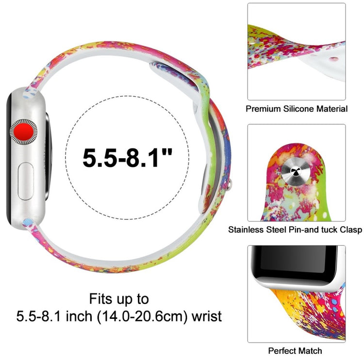 Godt Apple Watch Series 4 40mm Silikone Rem - Flerfarvet#serie_2