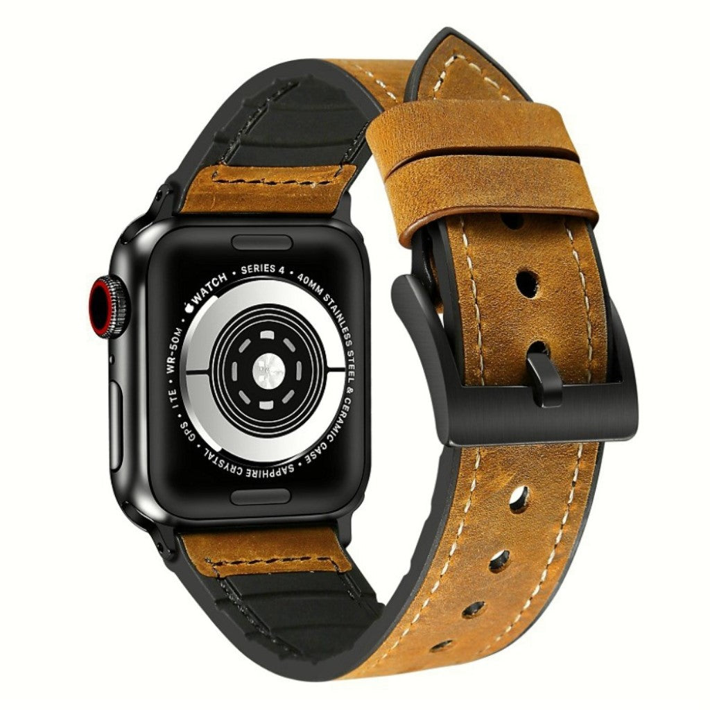 Holdbart Apple Watch Series 4 40mm Ægte læder Rem - Brun#serie_3