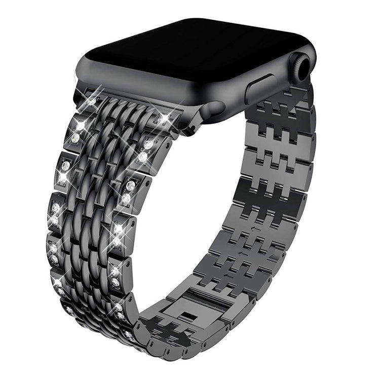 Vildt rart Apple Watch Series 4 40mm Metal og Rhinsten Rem - Sort#serie_1