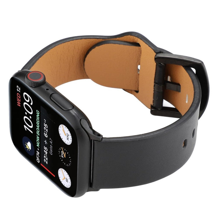 Rigtigt fed Apple Watch Series 4 40mm Ægte læder Rem - Sort#serie_2