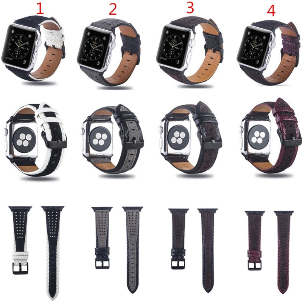 Fed Apple Watch Series 4 44mm Ægte læder Rem - Flerfarvet#serie_4