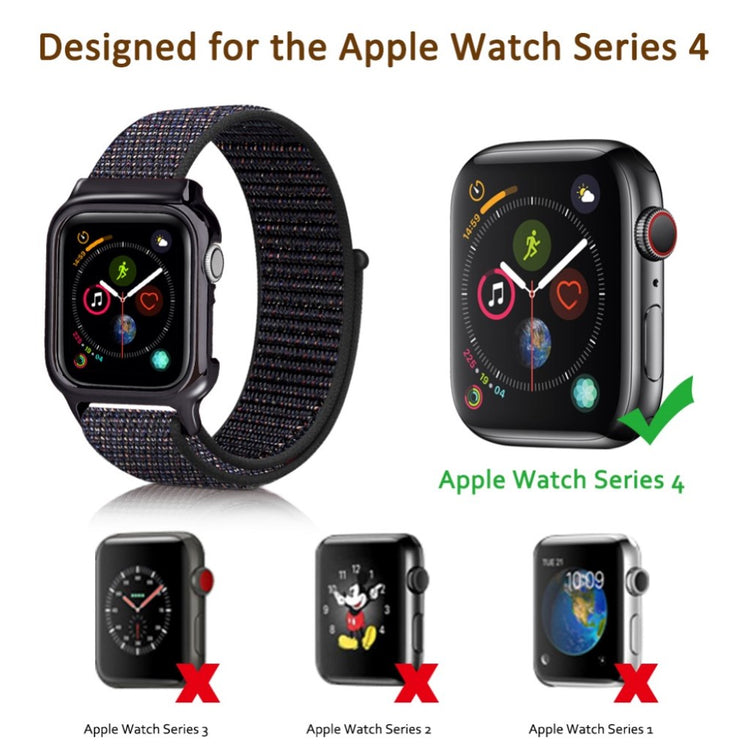 Meget flot Apple Watch Series 4 44mm Nylon Rem - Flerfarvet#serie_1