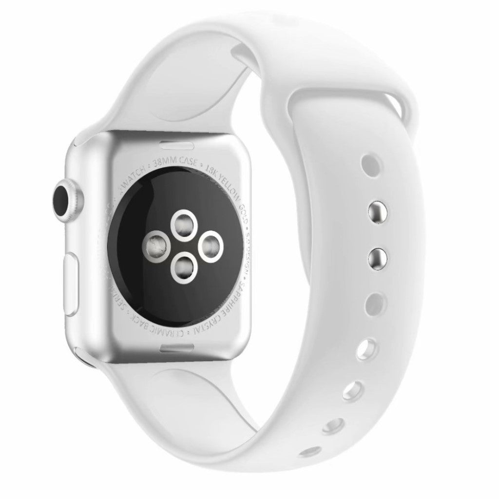 Rigtigt kønt Apple Watch Series 4 44mm Silikone Rem - Hvid#serie_2