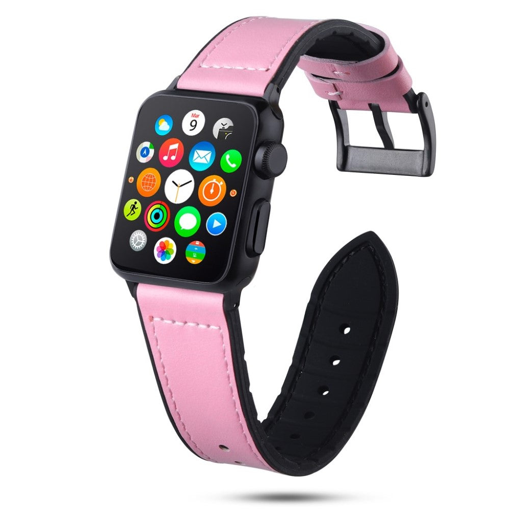 Helt vildt fed Apple Watch Series 4 44mm Ægte læder Rem - Pink#serie_2