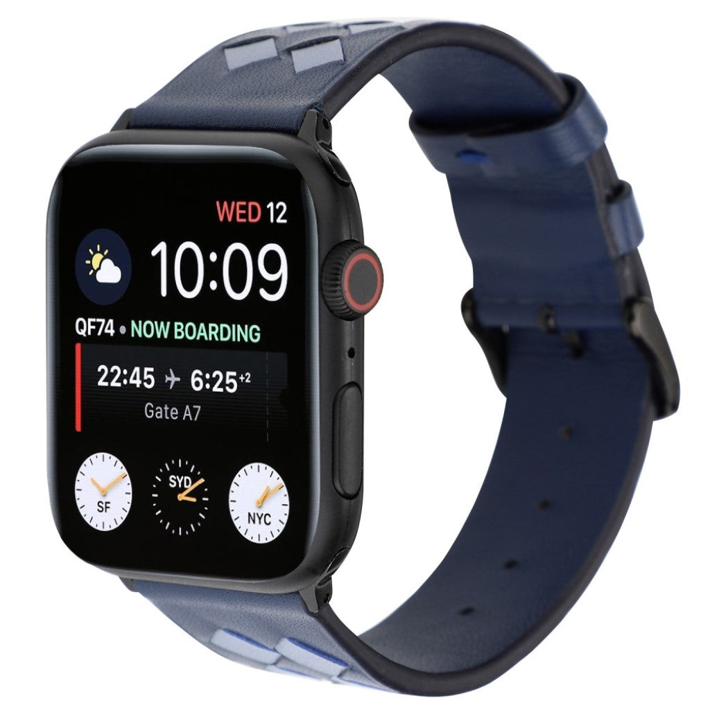 Vildt fantastisk Apple Watch Series 4 44mm Ægte læder Rem - Blå#serie_2