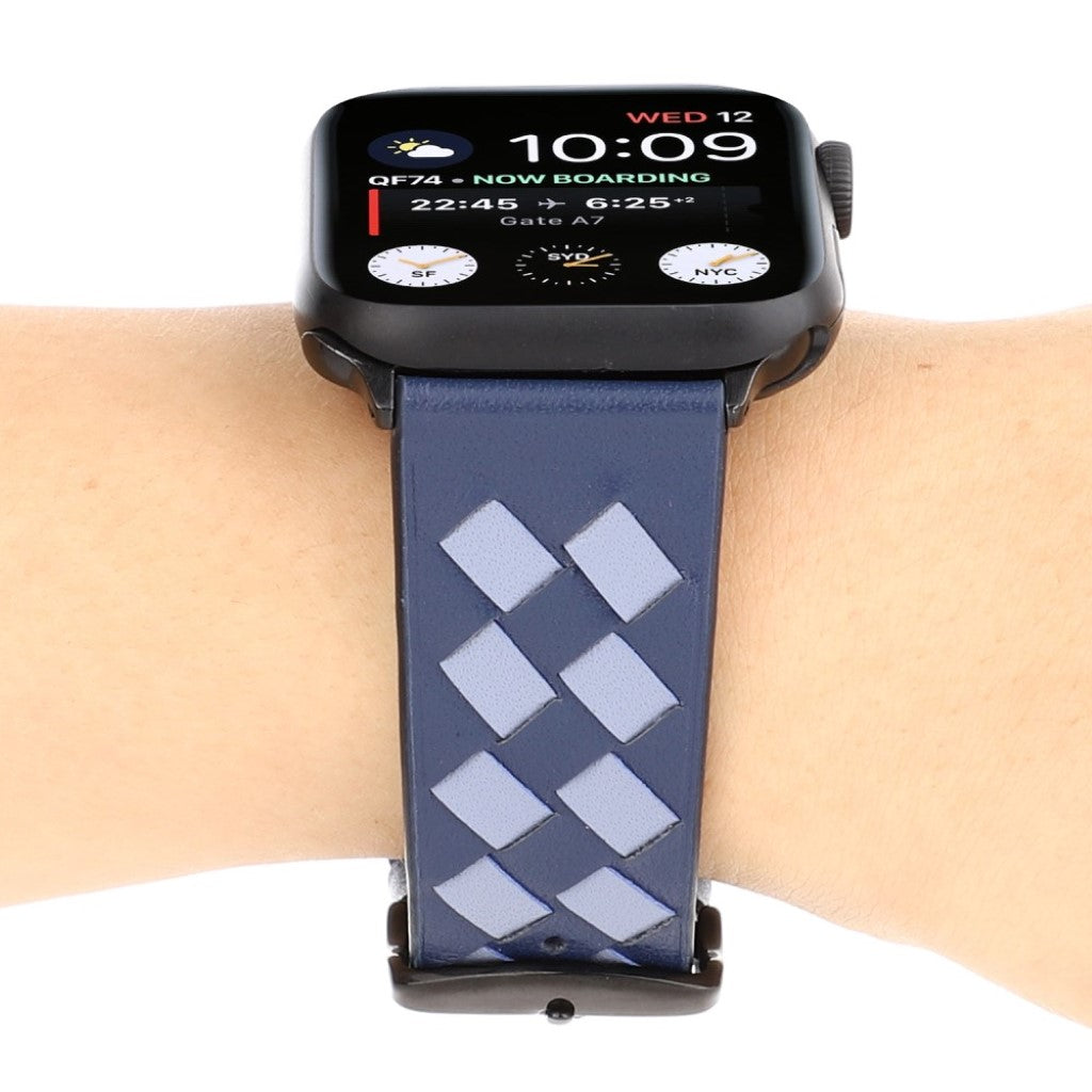Vildt fantastisk Apple Watch Series 4 44mm Ægte læder Rem - Blå#serie_2