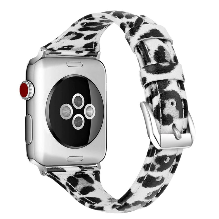 Mega elegant Apple Watch Series 5 40mm Ægte læder Rem - Sølv#serie_2