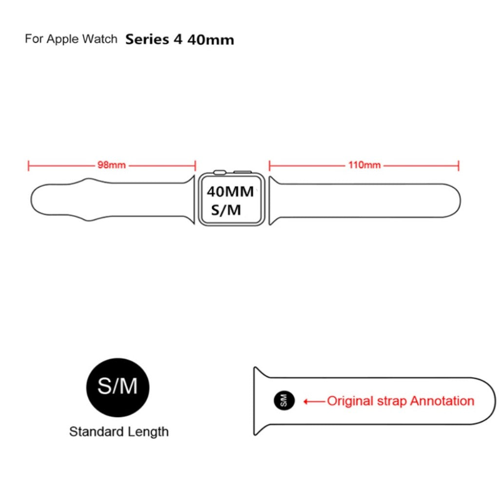  Apple Watch Series 5 44mm / Apple Watch 40mm Silikone Rem - Sort#serie_1