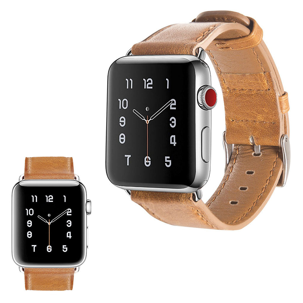 Meget fed Apple Watch Series 5 40mm Ægte læder Rem - Brun#serie_2