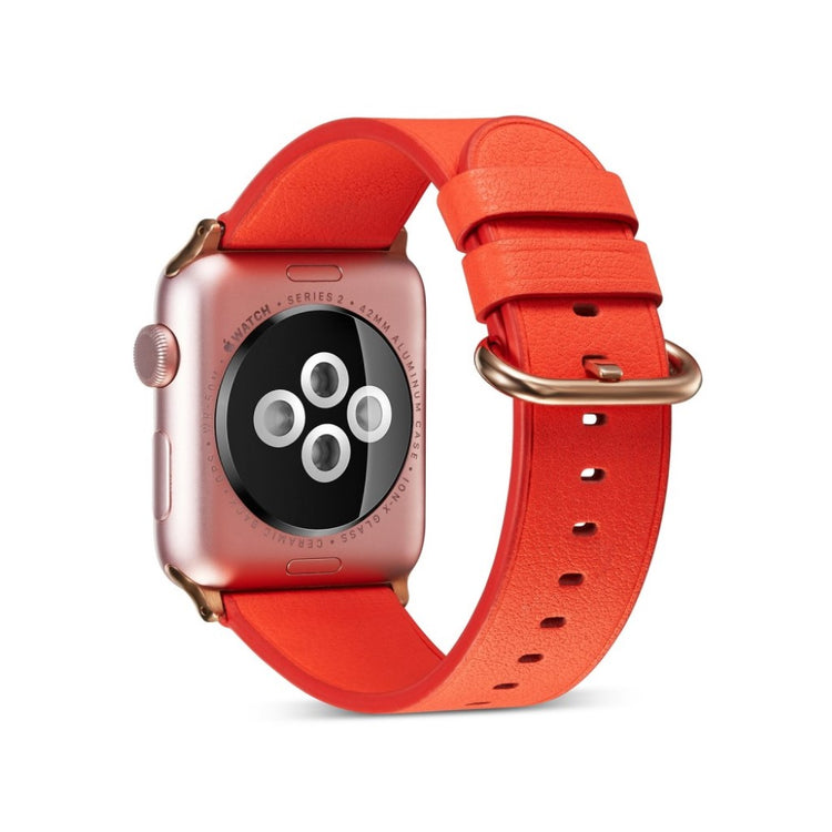 Helt vildt pænt Apple Watch Series 5 40mm Ægte læder Rem - Orange#serie_4