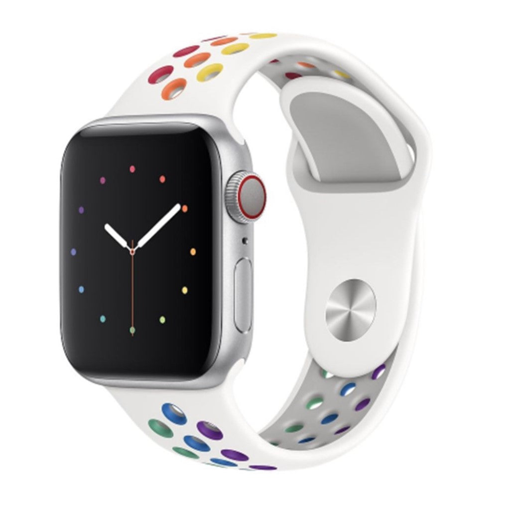 Meget fint Apple Watch Series 5 40mm Silikone Rem - Flerfarvet#serie_113