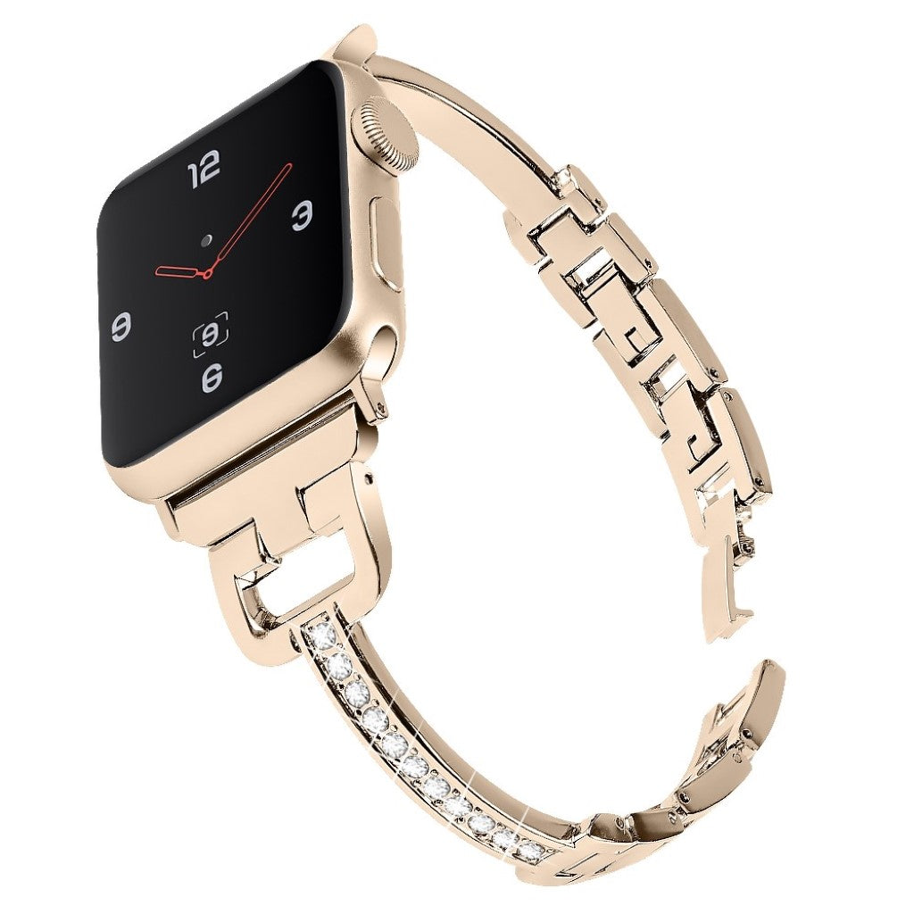 Apple Watch Series 5 44mm / Apple Watch 44mm Metal og Rhinsten Rem - Guld#serie_1